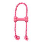 Игрушка для щенков KONG Puppy Goodie Bone с веревкой розовая для собак Kong - фото 1