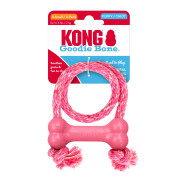 Игрушка для щенков KONG Puppy Goodie Bone с веревкой розовая для собак Kong - фото 2