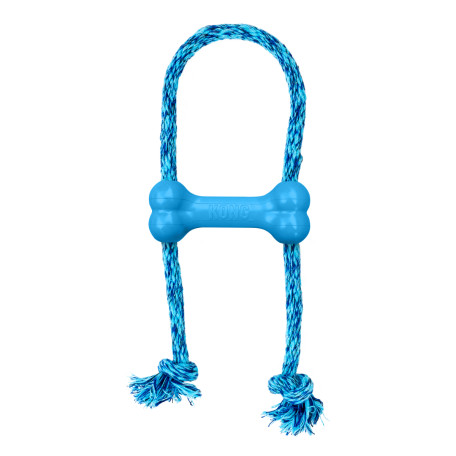 Игрушка-косточка KONG Puppy Goodie Bone с веревкой голубая для щенков Kong