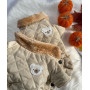 Теплый зимний комбинезон для мелких пород собак в цветах хаки и крем-брюле