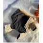 Теплый зимовий комбінезон для дрібних пород собак у кольорі хакі і крем-брюле