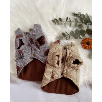 Текстильна курточка з підкладкою на флісі і шапочка для собак