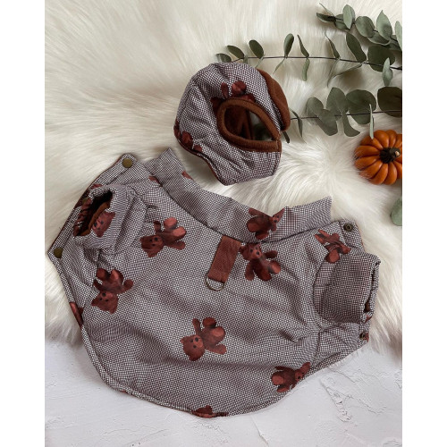 Текстильная курточка с подкладкой на флисе и шапочка для собак
