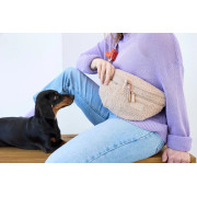 Поясна сумка-бананка для ласощів та аксесуарів собак Palopa Emma Teddy-Fleece, бежева - фото 8