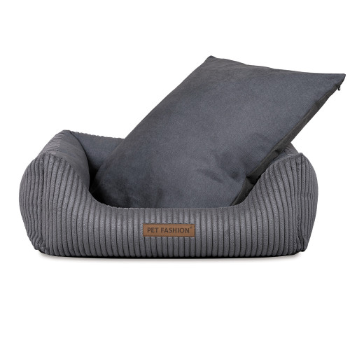 Лежак Pet Fashion DEVID для собак темно-сірий 62×50×19 см