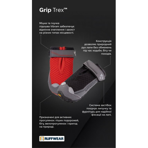 Ботинки для собак Ruffwear Grip Trex™, красные - фото 8