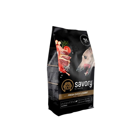 Корм сухий Savory Adult All Breeds rich in Fresh Duck and Rabbit для собак усіх порід зі свіжою качкою та кроликом