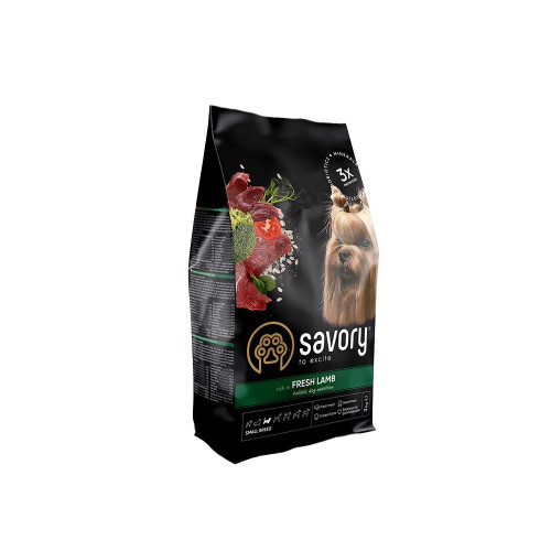 Корм сухий Savory Small Breeds rich in Fresh Lamb для дорослих вибагливих собак малих порід до 10 кг зі свіжим ягням