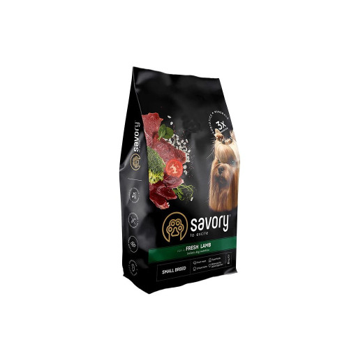 Корм сухий Savory Small Breeds rich in Fresh Lamb для дорослих вибагливих собак малих порід до 10 кг зі свіжим ягням