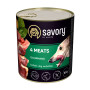 Корм вологий Savory Dog Gourmand 4 meats паштет для дорослих собак усіх порід з чотирма видами м’яса