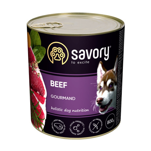 Корм вологий Savory Dog Gourmand Beef паштет для дорослих собак усіх порід з яловичиною