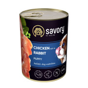 Корм вологий Savory Dog All breeds Puppy Chicken rich in Rabbit паштет для цуценят усіх порід з кроликом 400 г - фото 1
