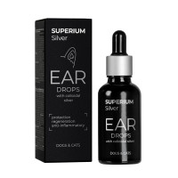 Краплі вушні для собак і котів SUPERIUM Сільвер з колоїдним сріблом, 30 мл