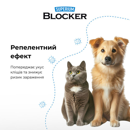 Протипаразитарний нашийник для котів та собак SUPERIUM Блокер