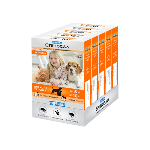 Протикліщові таблетки для котів та собак SUPERIUM Спіносад