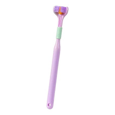 Зубна щітка для собак Todli, фіолетова, тристороння