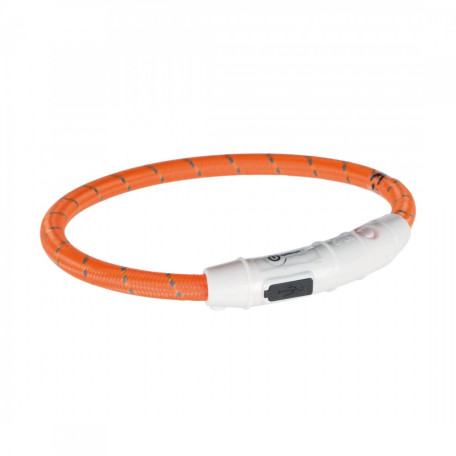 Светящиеся ошейники для собак Trixie Flash Light Ring USB силиконовый оранжевый