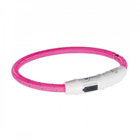 Светящийся ошейник для собак Trixie Flash Light Ring USB розовый