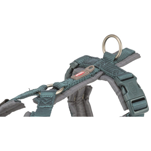 Шлея для собак Trixie Premium трекінгова синьо-сіра