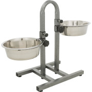 Миска Trixie подвійна металева на регульованій підставці 2×2,8 л / 24 см h-43 см - фото 3