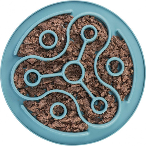 Коврик-миска Trixie для медленного кормления собак силиконовый голубой диаметр 28 см