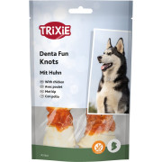 Ласощі Trixie Denta Fun для собак Кісточка для чищення зубів з куркою 11 см 70 г 2 шт - фото 1