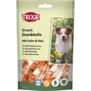 Лакомства Trixie Denta Fun Chicken Chewing Dumbbells для собак Гантель жувальна с курицей 100 г 6 шт - фото 1