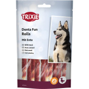 Ласощі Trixie Denta Fun Rolls with Duck для собак Паличка для чищення зубів з качкою 12 см 80 г 10 шт - фото 1