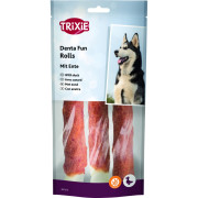 Ласощі Trixie Denta Fun Rolls with Duck для собак Паличка для чищення зубів з качкою 17 см 140 г 3 шт - фото 1