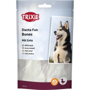 Лакомства Trixie Denta Fun Duck Chewing Bones для собак Косточка для чистки зубов с уткой 10 см 70 г/2 шт - фото 1