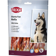 Лакомства Trixie Denta Fun Chewing Rolls для собак Паличка для чистки зубов с уткой 12 см 240 г 30 шт - фото 1