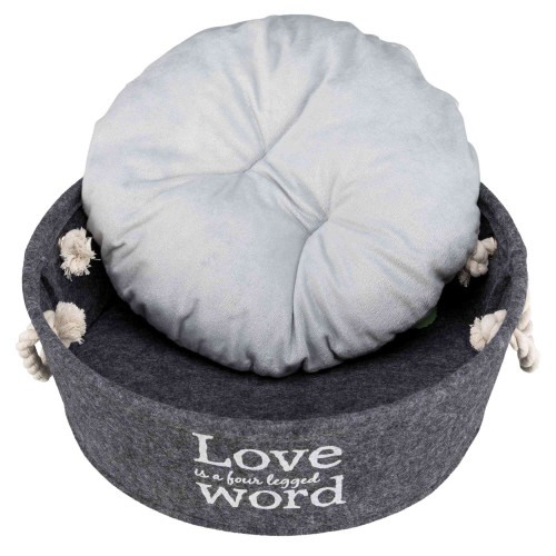 Лежак Trixie Lian для собаки сірий фетр/плюш 37 см