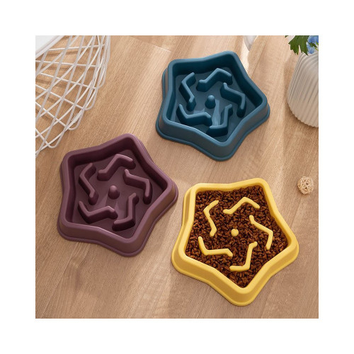 Миска-лабіринт WahoPet Зірка для повільного годування собаки, пластикова, коричнева