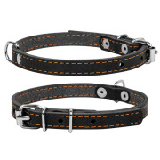 Нашийник для собак "CoLLaR" одинарний шкіряний чорного кольору - фото 1