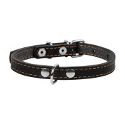 Нашийник для собак "CoLLaR" одинарний шкіряний чорного кольору - фото 2