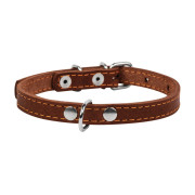 Нашийник для собак "CoLLaR" одинарний шкіряний коричневого кольору - фото 2