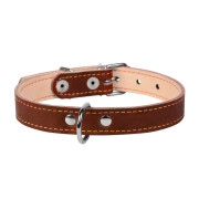 Нашийник для собак "CoLLaR" подвійний шкіряний коричневого кольору - фото 3