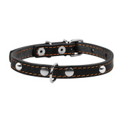 Ошейник для собак "CoLLaR" одинарный кожаный с украшениями чёрного цвета - фото 3