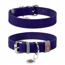 Кожаный ошейник для собак WAUDOG Classic фиолетового цвета