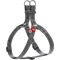 Шлея для собак з відновленої бавовни WAUDOG Re-cotton сіра з QR-паспортом