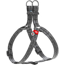 Шлея для собак з відновленої бавовни WAUDOG Re-cotton сіра з QR-паспортом