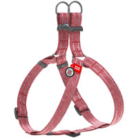 Шлея для собак з відновленої бавовни WAUDOG Re-cotton червона з QR-паспортом