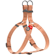 Шлея для собак з відновленої бавовни WAUDOG Re-cotton помаранчева з QR-паспортом