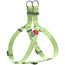 Шлея для собак з відновленої бавовни WAUDOG Re-cotton салатова з QR-паспортом