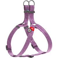 Шлея для собак з відновленої бавовни WAUDOG Re-cotton фіолетова з QR-паспортом