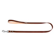 Кожаный поводок для собак Collar одинарный, непрошитый коричневого цвета, 122 см - фото 2