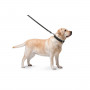 Шкіряний повідець для собак Collar подвійний з прошивкою, чорного кольору, 122 см