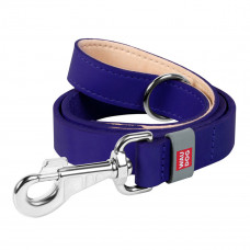 Кожаный поводок для собак WauDog Classic фиолетового цвета, 122 см