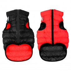 Легкая и теплая двухсторонняя куртка-жилетка для собак AiryVest, красно-черная