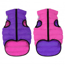 Легка та тепла двостороння куртка-жилетка для собак AiryVest, рожево-фіолетова